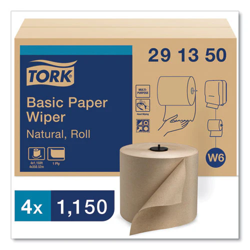 Basic Paper Wiper Roll Towel, 1-ply, 7.68" X 1,150 Ft, Natural, 4 Rolls/carton - Image 2