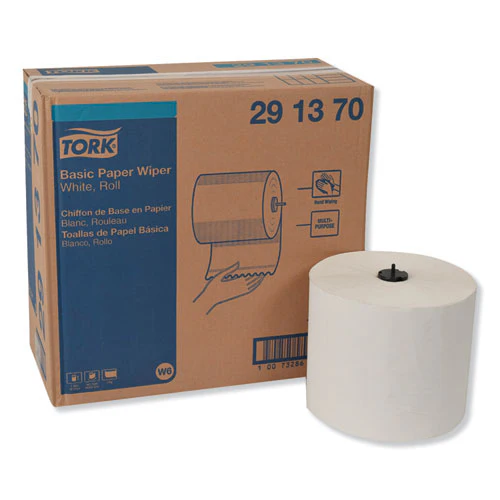 Basic Paper Wiper Roll Towel, 1-ply, 7.68" X 1,150 Ft, White, 4 Rolls/carton - Image 1