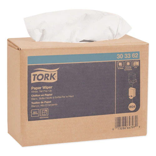 Multipurpose Paper Wiper, 4-ply, 9.75 X 16.75, White, 125/box, 8 Boxes/carton - Image 1