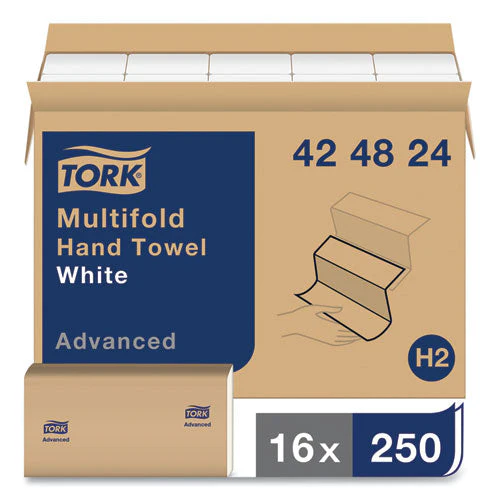 Advanced Multifold Hand Towel, 1-ply, 9 X 9.5, White, 250/pack, 16 Packs/carton - Image 2