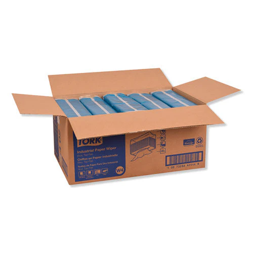 Industrial Paper Wiper, 4-ply, 12.8 X 16.4, Unscented, Blue, 90/pack, 5 Packs/carton - Image 3