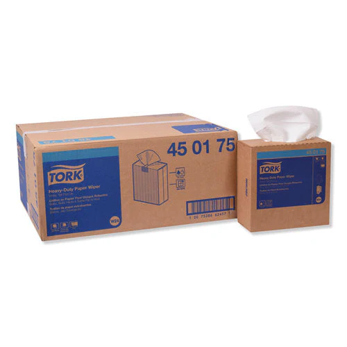 Heavy-duty Paper Wiper, 1-ply, 9.25 X 16.25, Unscented, White, 90 Wipes/box, 10 Boxes/carton - Image 1