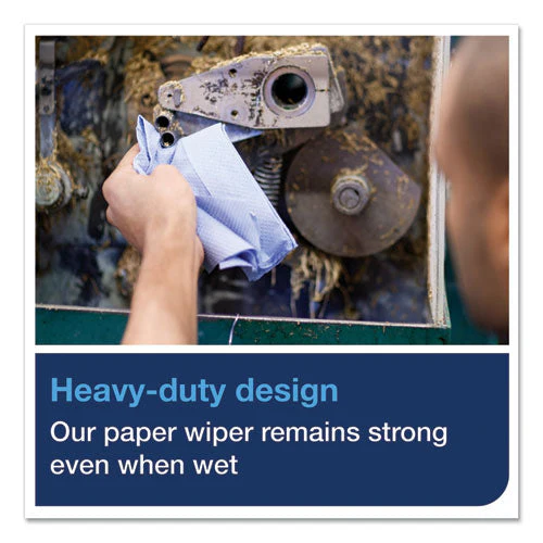 Heavy-duty Paper Wiper, 1-ply, 11.1" X 800 Ft, Blue - Image 3