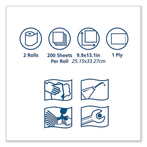 Advanced Shopmax Wiper 450, Centerfeed Refill, 9.9 X 13.1, Blue, 200/roll, 2 Rolls/carton - Image 2