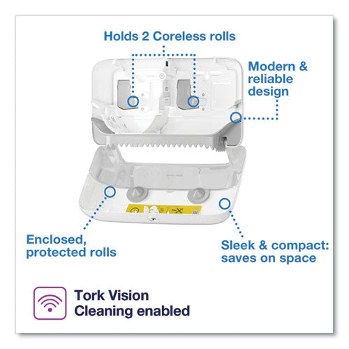 Elevation Coreless High Capacity Bath Tissue Dispenser, 14.17 X 5.08 X 8.23, White - Image 2