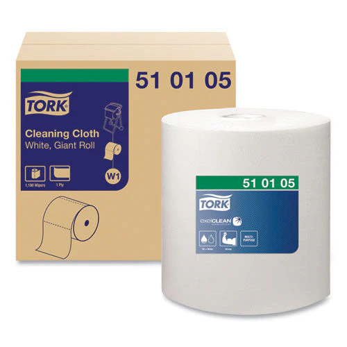 Cleaning Cloth, 12.6 X 13.3, White, 1,100 Wipes/roll - Image 1