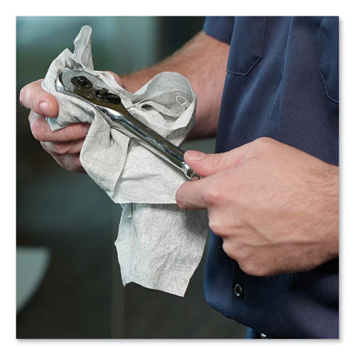 Industrial Cleaning Cloths, 1-ply, 12.6 X 10, Gray, 500 Wipes/roll - Image 3