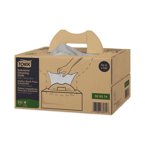 Industrial Cleaning Cloths, 1-ply, 16.34 X 14, Gray, 210 Wipes/box - Image 1