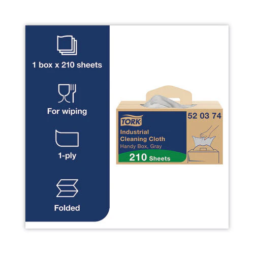 Industrial Cleaning Cloths, 1-ply, 16.34 X 14, Gray, 210 Wipes/box - Image 2