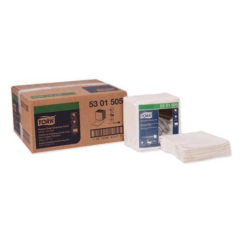 Heavy-duty Cleaning Cloth, 12.6 X 13, White, 50/pack, 6 Packs/carton - Image 1