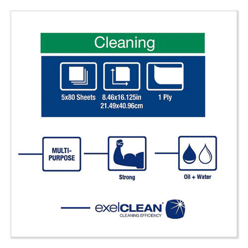 Heavy-duty Cleaning Cloth, 8.46 X 16.13, White, 80/box, 5 Boxes/carton - Image 2