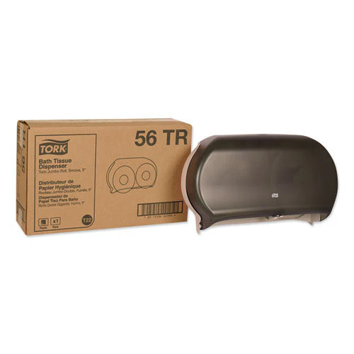 Twin Jumbo Roll Bath Tissue Dispenser, 19.29 X 5.51 X 11.83, Smoke/gray - Image 1