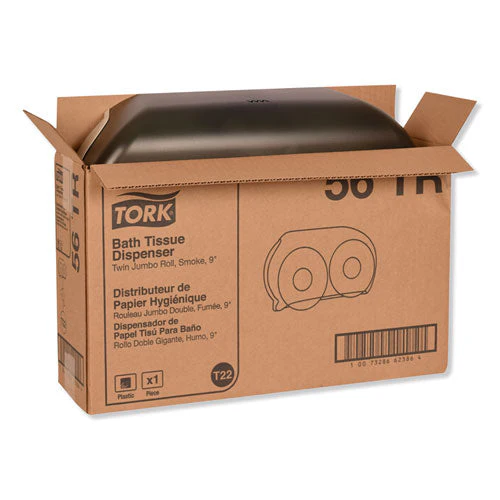 Twin Jumbo Roll Bath Tissue Dispenser, 19.29 X 5.51 X 11.83, Smoke/gray - Image 3
