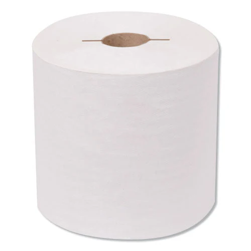 Premium Hand Towel Roll, Notched, 1-ply, 7.5" X 600 Ft, White, 720/roll, 6 Rolls/carton - Image 1