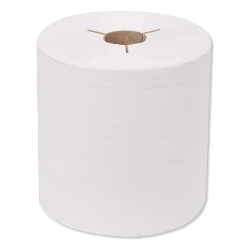 Premium Hand Towel Roll, Notched, 1-ply, 8" X 600 Ft, White, 720 Sheets/roll, 6 Rolls/carton - Image 1