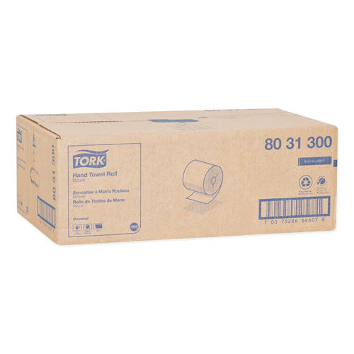 Universal Hand Towel Roll, Notched, 1-ply, 8" X 800 Ft, Natural, 6 Rolls/carton - Image 2