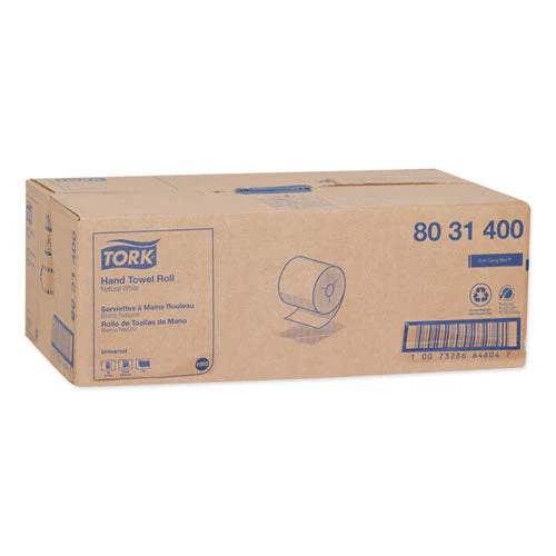 Universal Hand Towel Roll, Notched, 1-ply, 8" X 800 Ft, Natural White, 6 Rolls/carton - Image 2