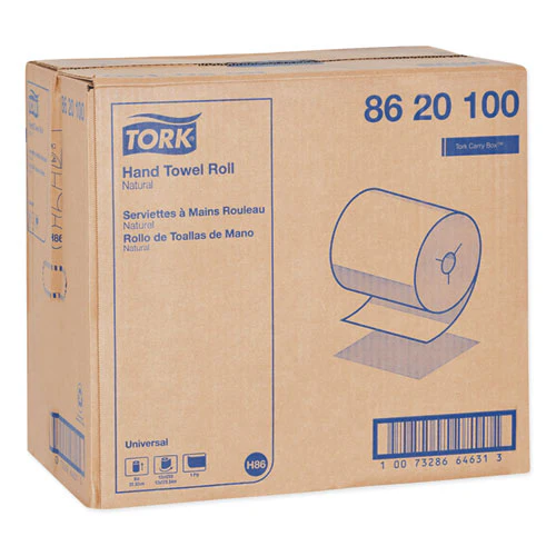 Universal Hand Towel Roll, Notched, 1-ply, 8" X 425 Ft, Natural, 12 Rolls/carton - Image 2
