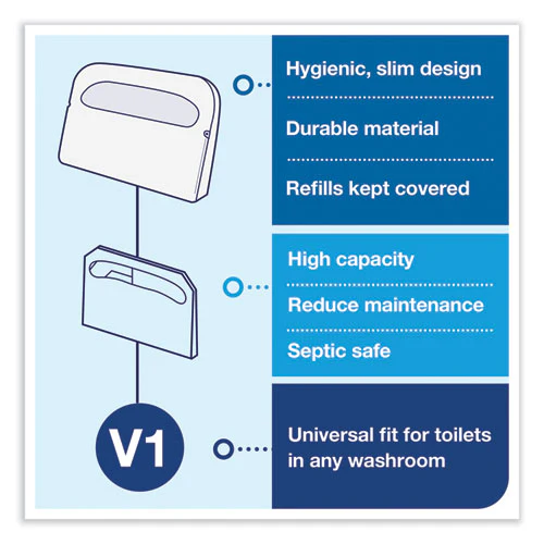Toilet Seat Cover Dispenser, 16 X 3 X 11.5, White, 12/carton - Image 3