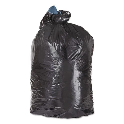 Low-density Can Liners, 10 Gal, 1 Mil, 24" X 23", Black, 500/carton - Image 1