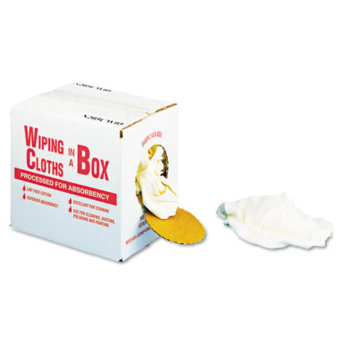 Multipurpose Reusable Wiping Cloths, Cotton, 5 Lb Box, Assorted Sizes And Colors