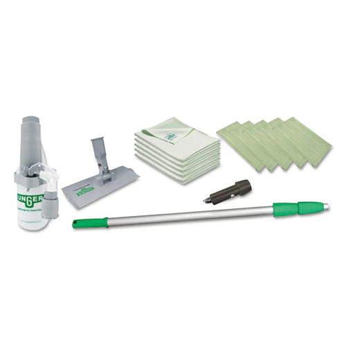 Speedclean Window Cleaning Kit, 72" To 80", Extension Pole With 8" Pad Holder, Silver/green - Image 1