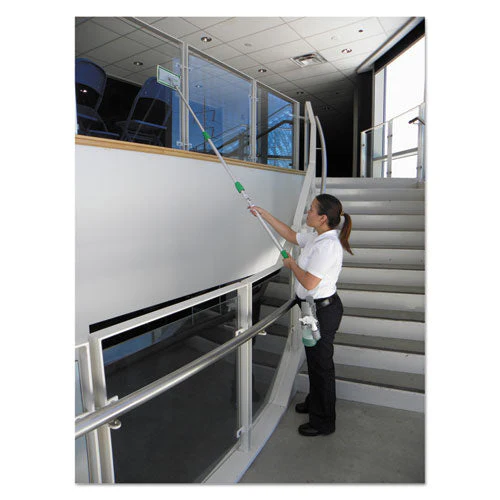 Speedclean Window Cleaning Kit, 72" To 80", Extension Pole With 8" Pad Holder, Silver/green - Image 2