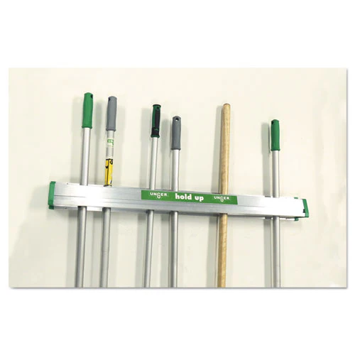 Hold Up Aluminum Tool Rack, 36w X 3.5d X 3.5h, Aluminum/green - Image 3