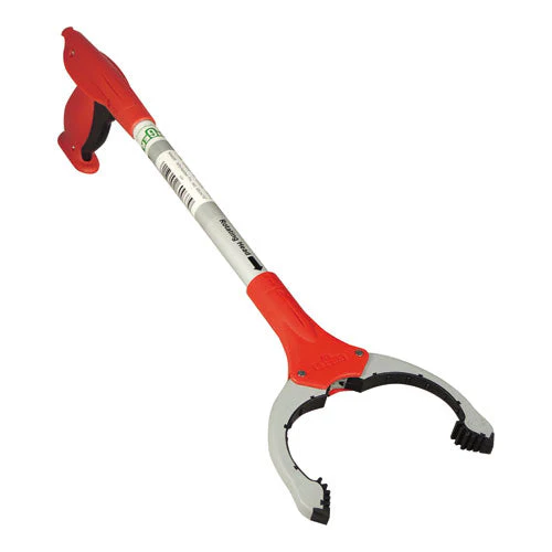 Nifty Nabber Extension Arm With Claw, 18", Aluminum/red - Image 1