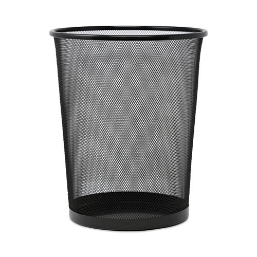 Mesh Wastebasket, 18 Qt, Steel Mesh, Black - Image 1