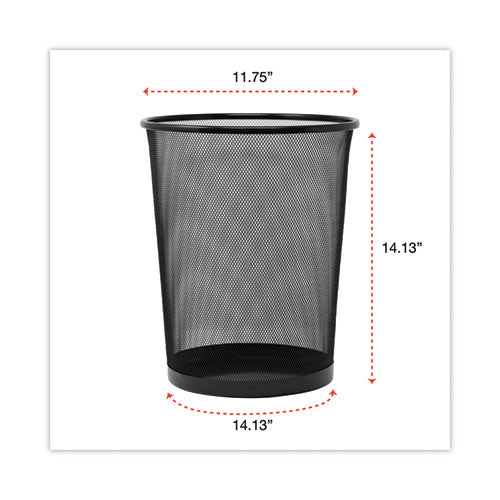 Mesh Wastebasket, 18 Qt, Steel Mesh, Black - Image 3