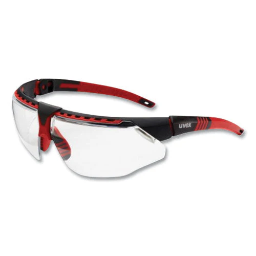Avatar Safety Glasses, Red/black Polycarbonate Frame, Clear Polycarbonate Lens - Image 1