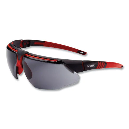 Avatar Safety Glasses, Black/red Polycarbonate Frame, Gray Polycarbonate Lens - Image 1