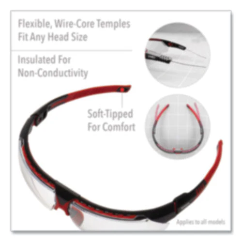 Avatar Safety Glasses, Black/red Polycarbonate Frame, Gray Polycarbonate Lens - Image 3