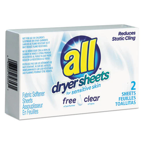 Free Clear Vend Pack Dryer Sheets, Fragrance Free, 2 Sheets/box, 100 Box/carton - Image 1