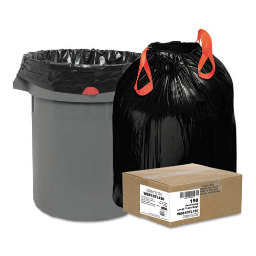 Heavy-duty Trash Bags, 33 Gal, 1.2 Mil, 33.5" X 38", Black, 25 Bags/roll, 6 Rolls/box - Image 1
