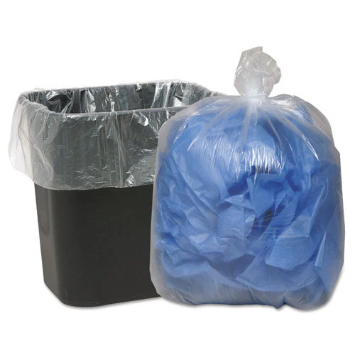 Linear Low-density Can Liners, 16 Gal, 0.6 Mil, 24" X 33", Clear, 25 Bags/roll, 20 Rolls/carton - Image 1