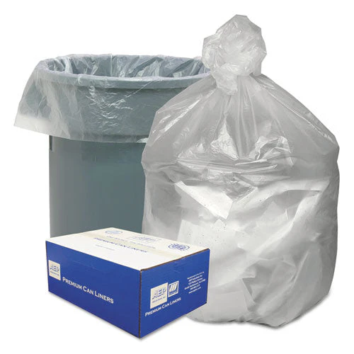 Waste Can Liners, 33 Gal, 9 Mic, 33" X 39", Natural, 25 Bags/roll, 20 Rolls/carton - Image 1