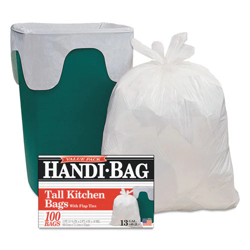 Super Value Pack, 13 Gal, 0.6 Mil, 23.75" X 28", White, 100 Bags/box, 6 Boxes/carton - Image 1