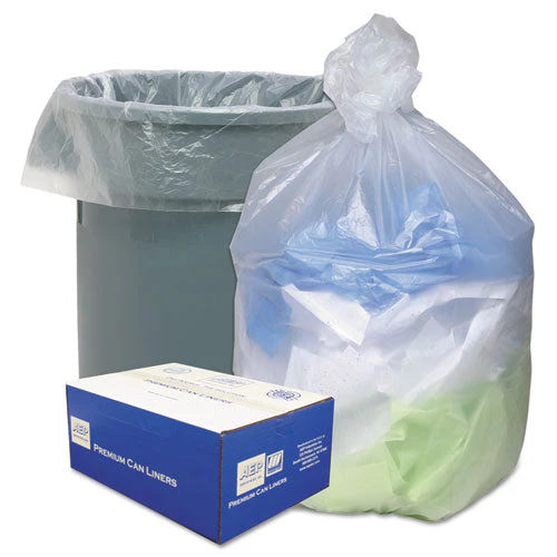 Can Liners, 30 Gal, 10 Mic, 30" X 37", Natural, 25 Bags/roll, 20 Rolls/carton - Image 1