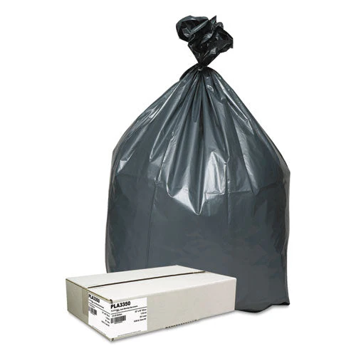 Can Liners, 33 Gal, 1.35 Mil, 33" X 40", Gray, 10 Bags/roll, 5 Rolls/carton - Image 1
