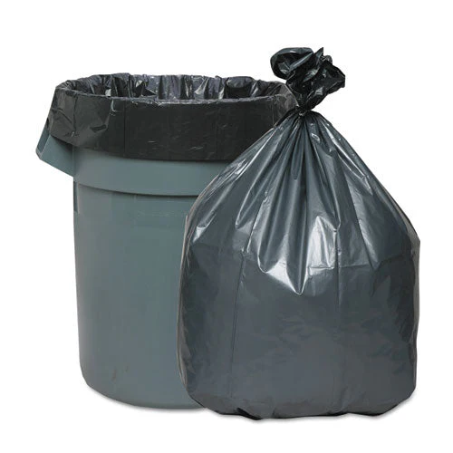 Can Liners, 60 Gal, 1.55 Mil, 39" X 56", Gray, 5 Bags/roll, 5 Rolls/carton - Image 1