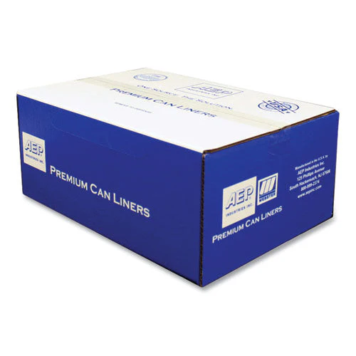 Can Liners, 60 Gal, 1.55 Mil, 39" X 56", Gray, 10 Bags/roll, 5 Rolls/carton - Image 2