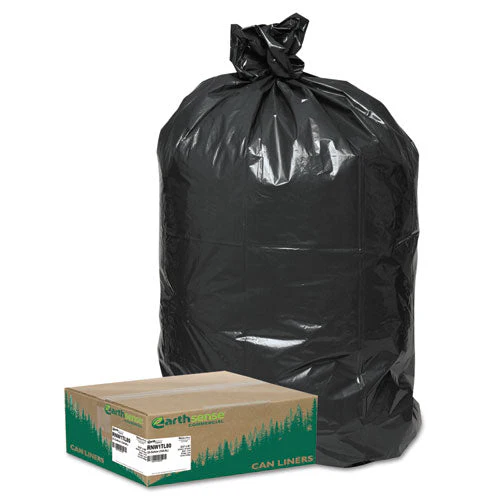 Linear Low Density Large Trash And Yard Bags, 33 Gal, 0.9 Mil, 32.5" X 40", Black, 80/carton - Image 1