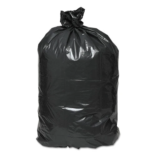 Linear Low Density Recycled Can Liners, 56 Gal, 1.25 Mil, 43" X 48", Black, 10 Bags/roll, 10 Rolls/carton - Image 2