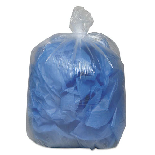 Linear Low Density Clear Recycled Can Liners, 60 Gal, 1.5 Mil, 38" X 58", Clear,10 Bags/roll, 10 Rolls/carton - Image 2