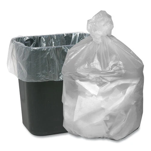 Can Liners, 7 To 10 Gal, 7.87 Mic, 24" X 24", Natural, 25 Bags/roll, 20 Rolls/carton - Image 1