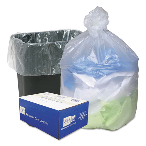 Can Liners, 16 Gal, 8 Mic, 24" X 33", Natural, 50 Bags/roll, 4 Rolls/carton - Image 1