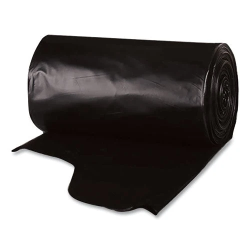 Heavy-duty Low-density Wing Tie Contractor Bags, 55 Gal, 3 Mil, 35.75 X 53.88, Black, 15 Bags/roll, 4 Rolls/carton - Image 1