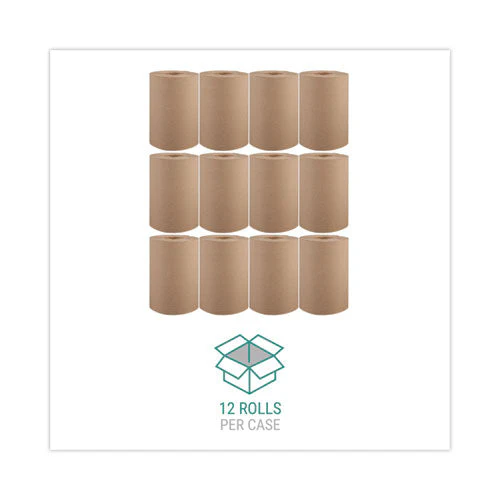 Hardwound Roll Towels, 1-ply, 8" X 350 Ft, Natural, 12 Rolls/carton - Image 2